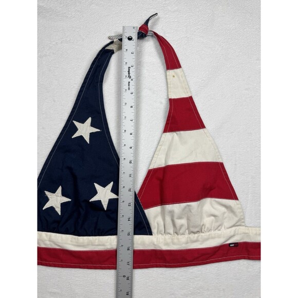 Vintage 90s Tommy Hilfiger American Flag Halter Top Women's Large Reversible NWT - Picture 6 of 14